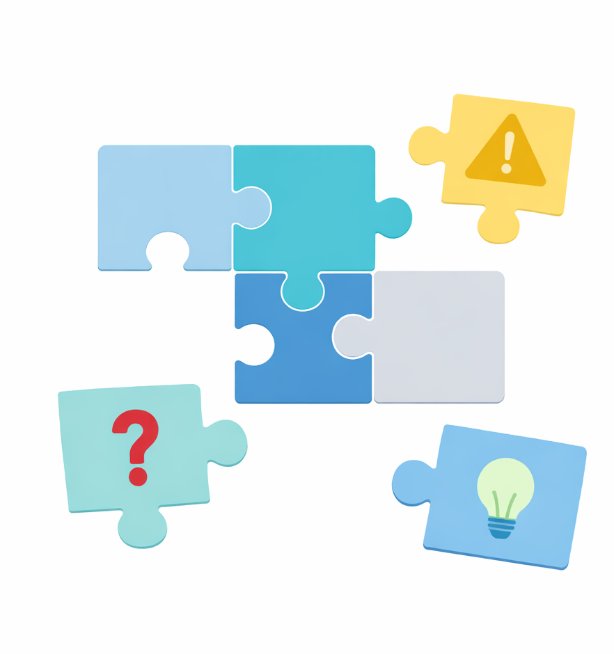 Cognitive decision puzzle illustration